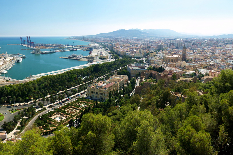 Malaga Spain Panoramic view of Málaga from Gibralfaro