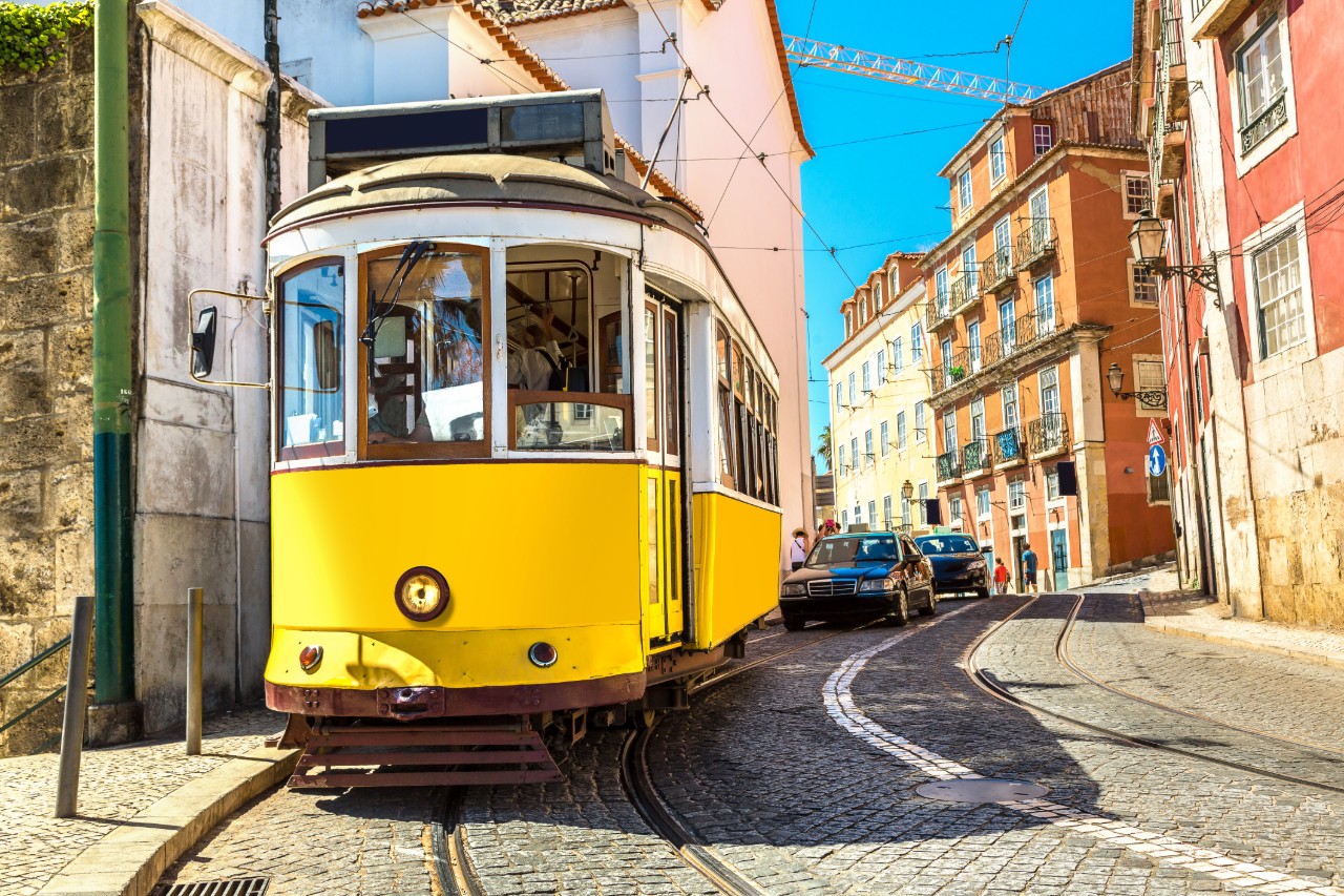 Lisbon Portugal vintage tram
